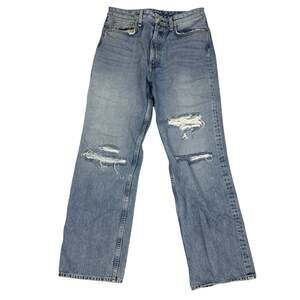 Rag & Bone Womens Size 28 Ruth Super High Rise Straight Jeans Distressed